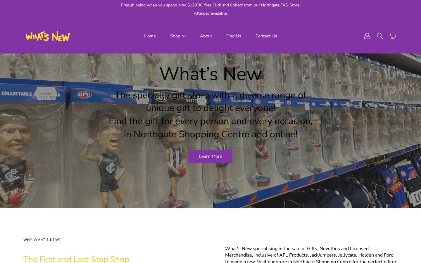 whatsnewtas.com.au homepage screenshot