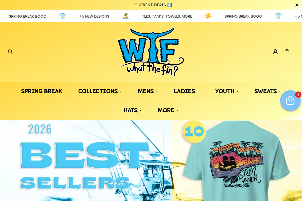 What the Fin Apparel homepage screenshot