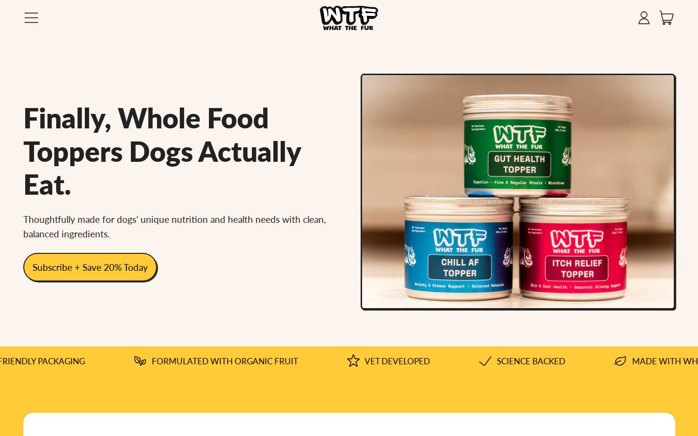 whatthefur.co homepage screenshot