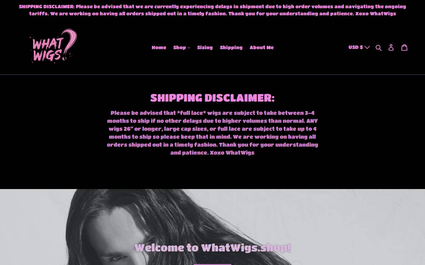 Whatwigs homepage screenshot