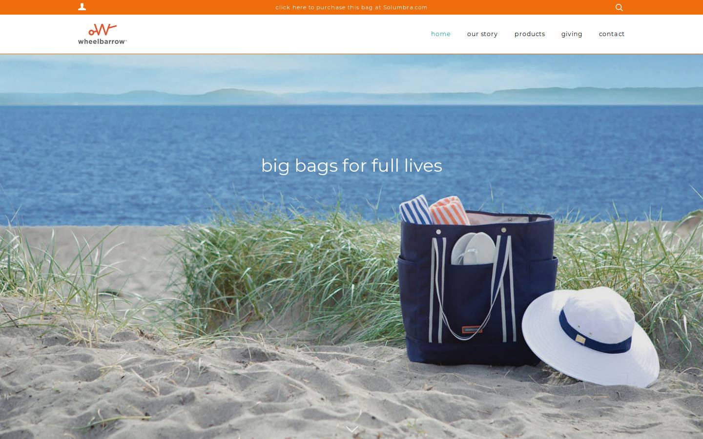 wheelbarrowbag.com homepage screenshot
