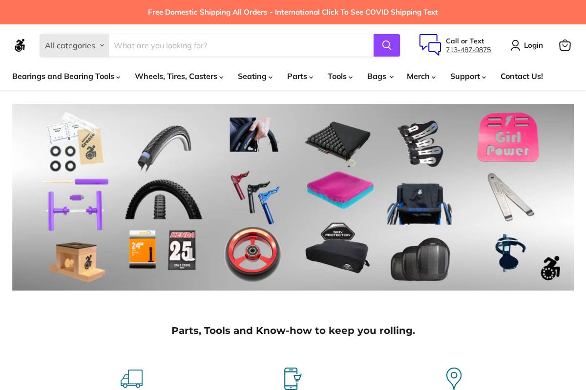 WheelchairBearings.com homepage screenshot