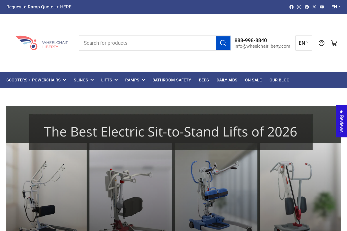 Wheelchair Liberty homepage screenshot