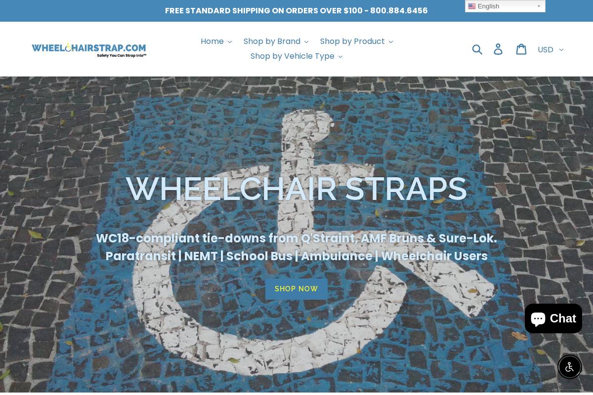 Wheelchairstrap homepage screenshot