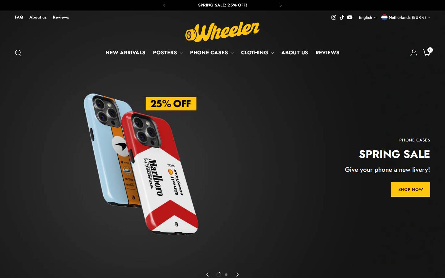 Wheeler homepage screenshot