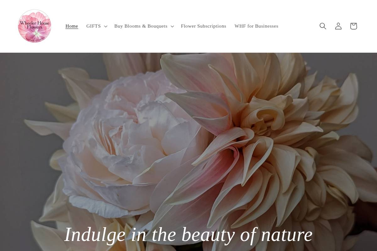 wheelerhouseflowers.com homepage screenshot