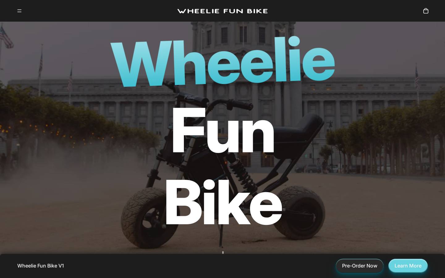 wheeliefunbike.com homepage screenshot