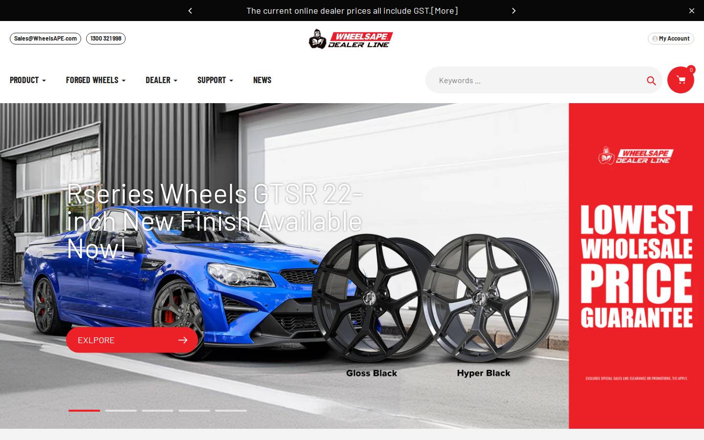 wheelsape.com.au homepage screenshot