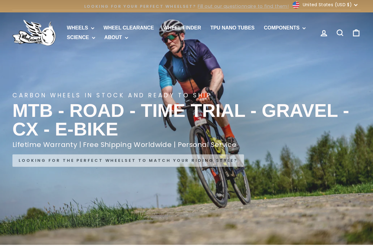 Wheelscience homepage screenshot