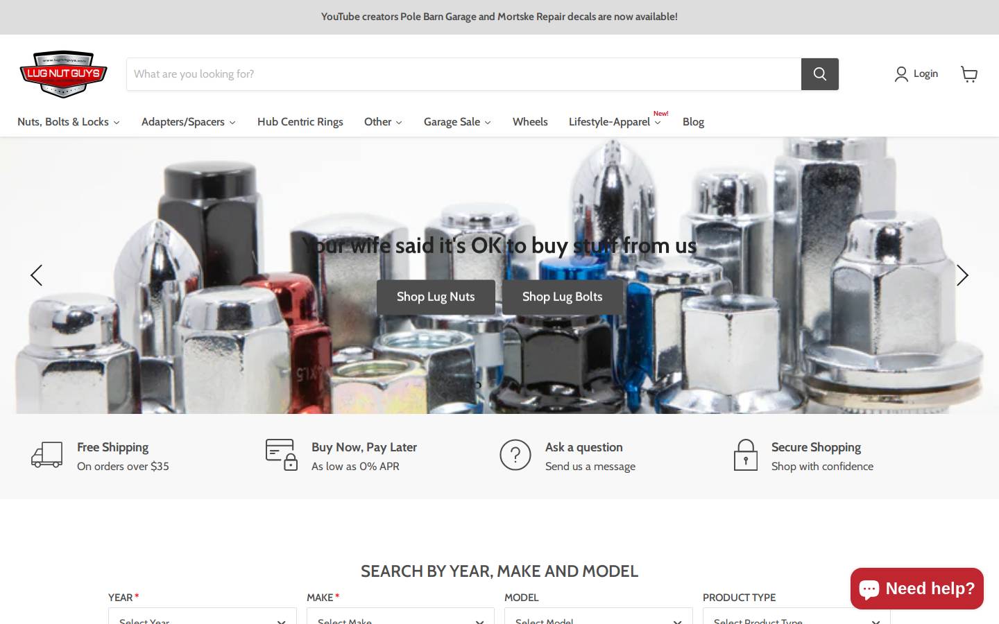 wheelspacerguys.com homepage screenshot