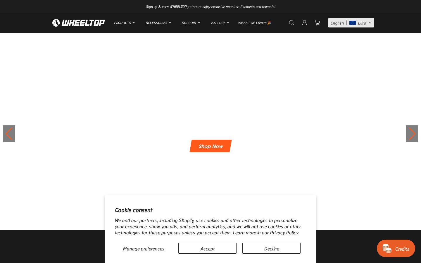Wheeltop homepage screenshot