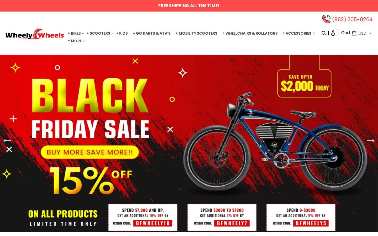 wheelywheels.com homepage screenshot