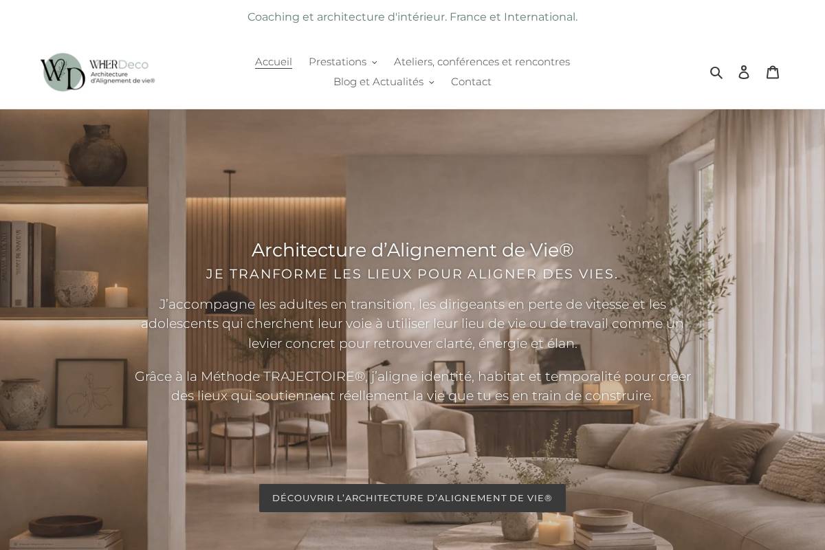 wherdeco.com homepage screenshot
