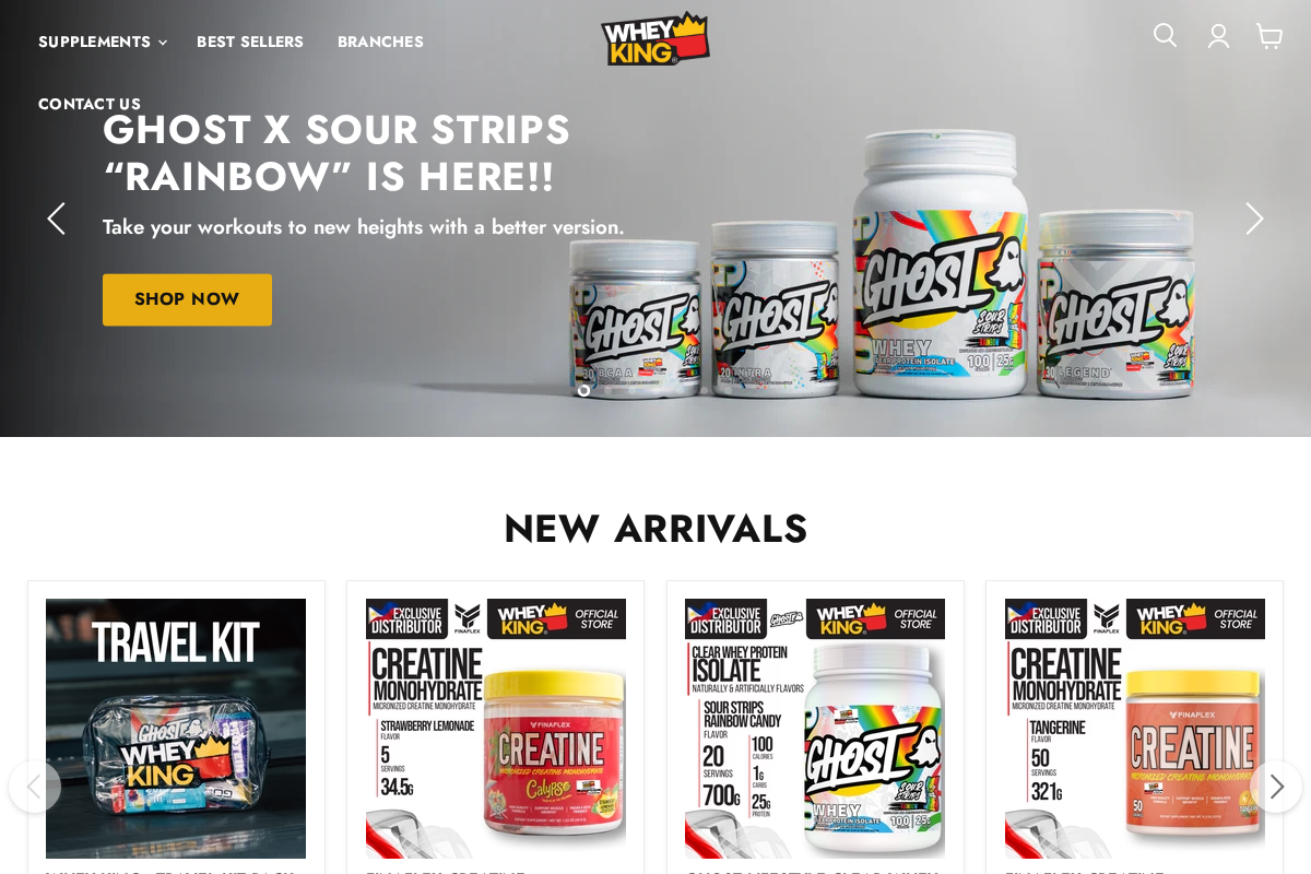 wheykingsupplements.com homepage screenshot