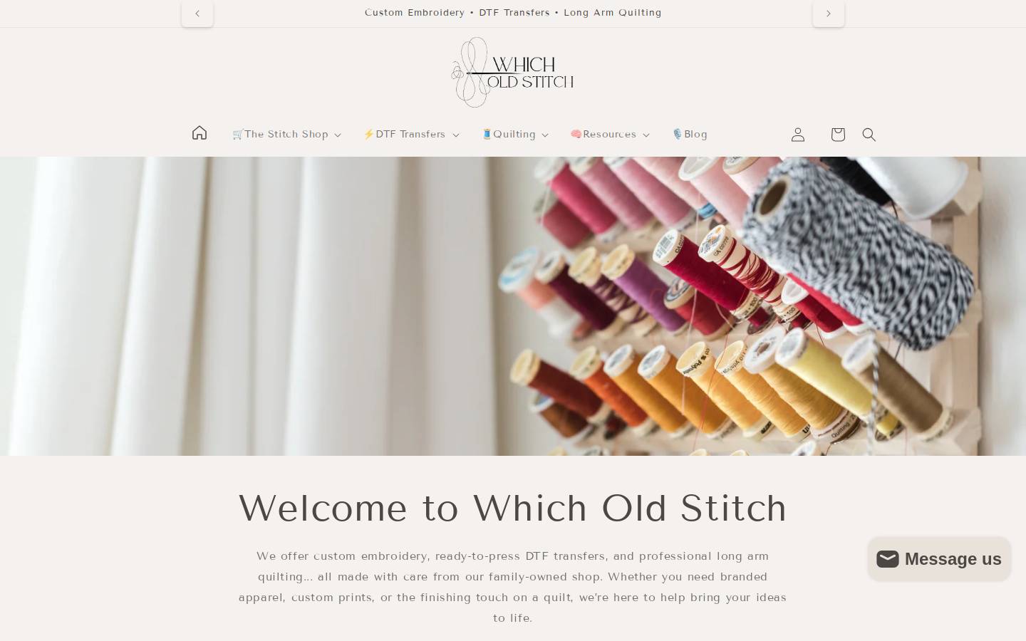 whicholdstitch.com homepage screenshot