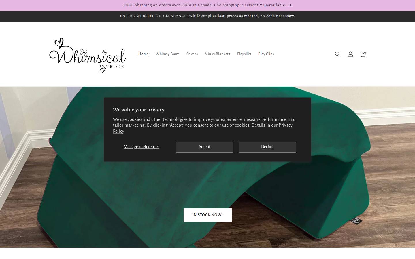 whimsicalthings.ca homepage screenshot