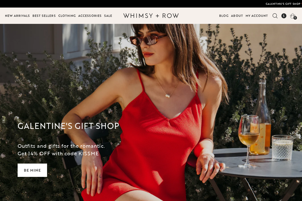 Whimsy & Row homepage screenshot