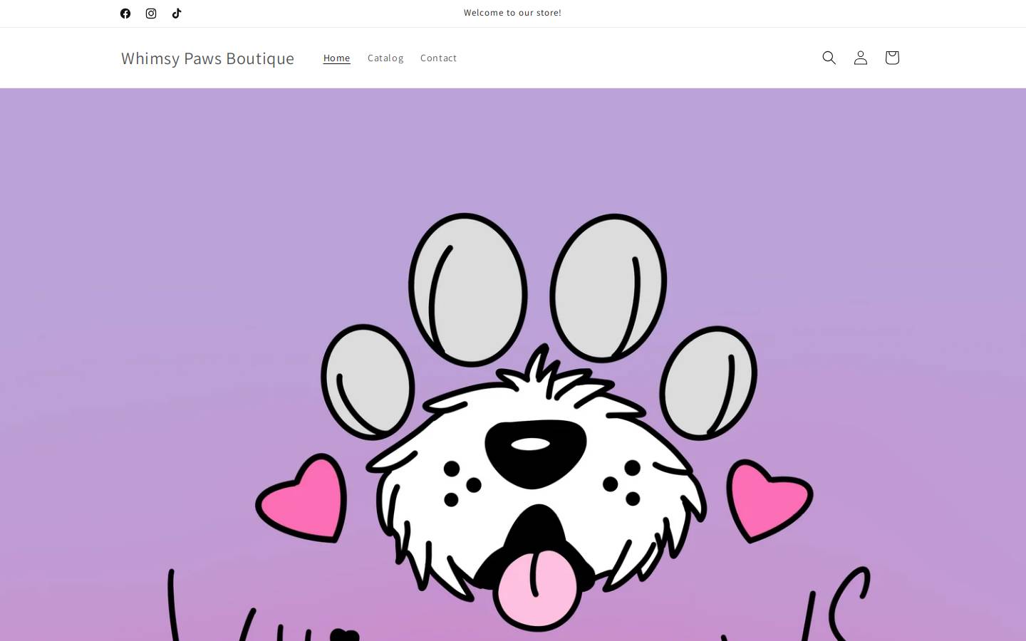 whimsypaws.com homepage screenshot