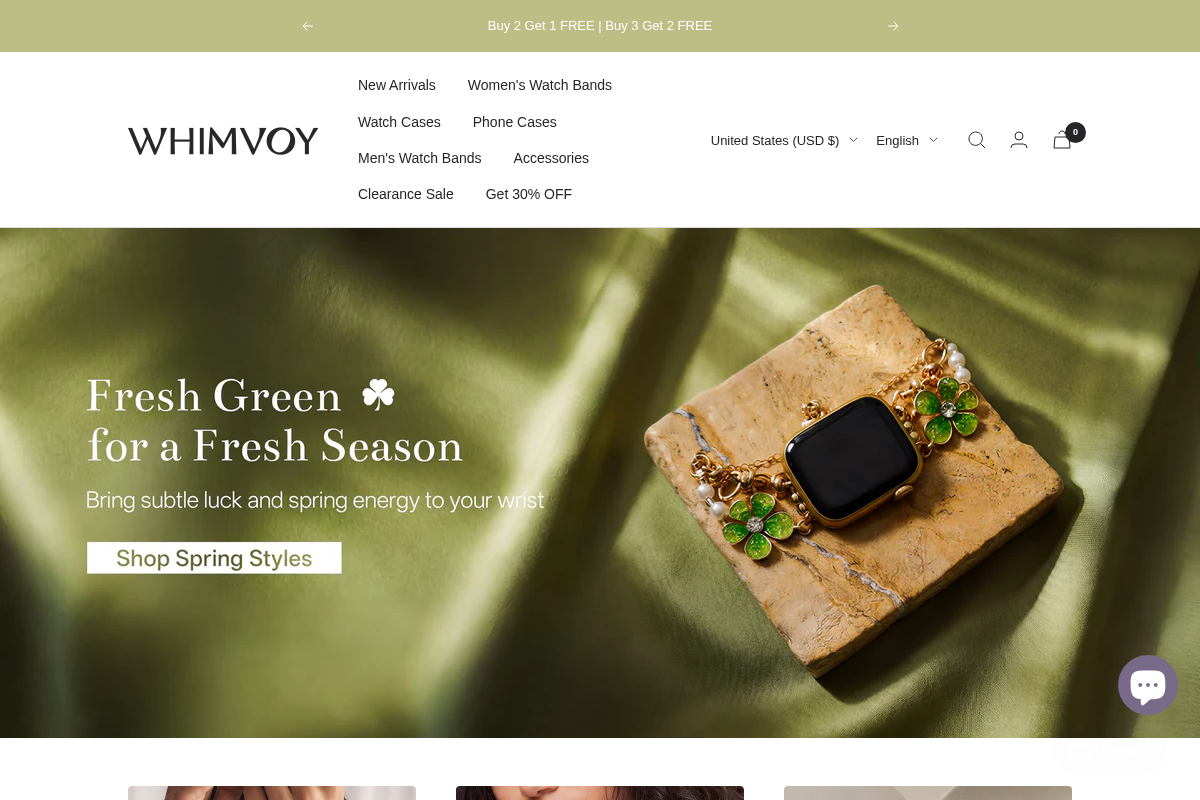 Whimvoy homepage screenshot