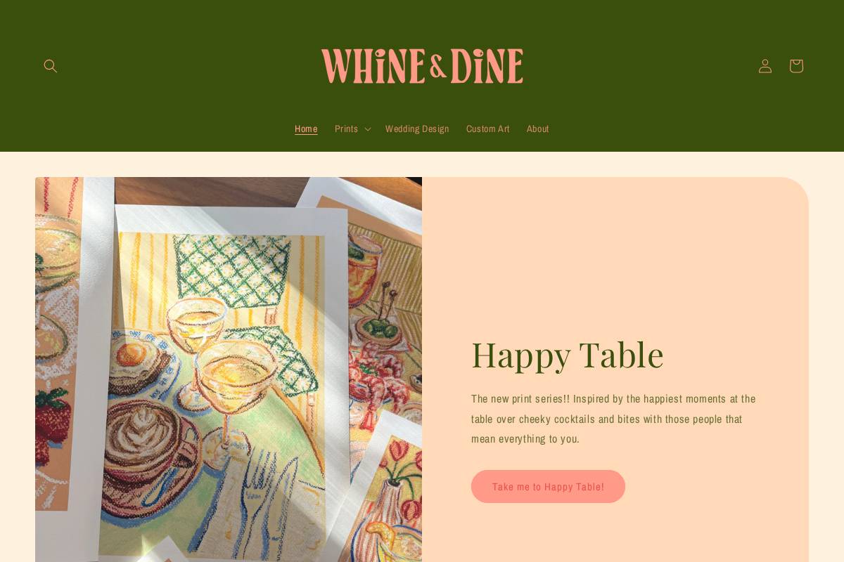 whineanddine.shop homepage screenshot