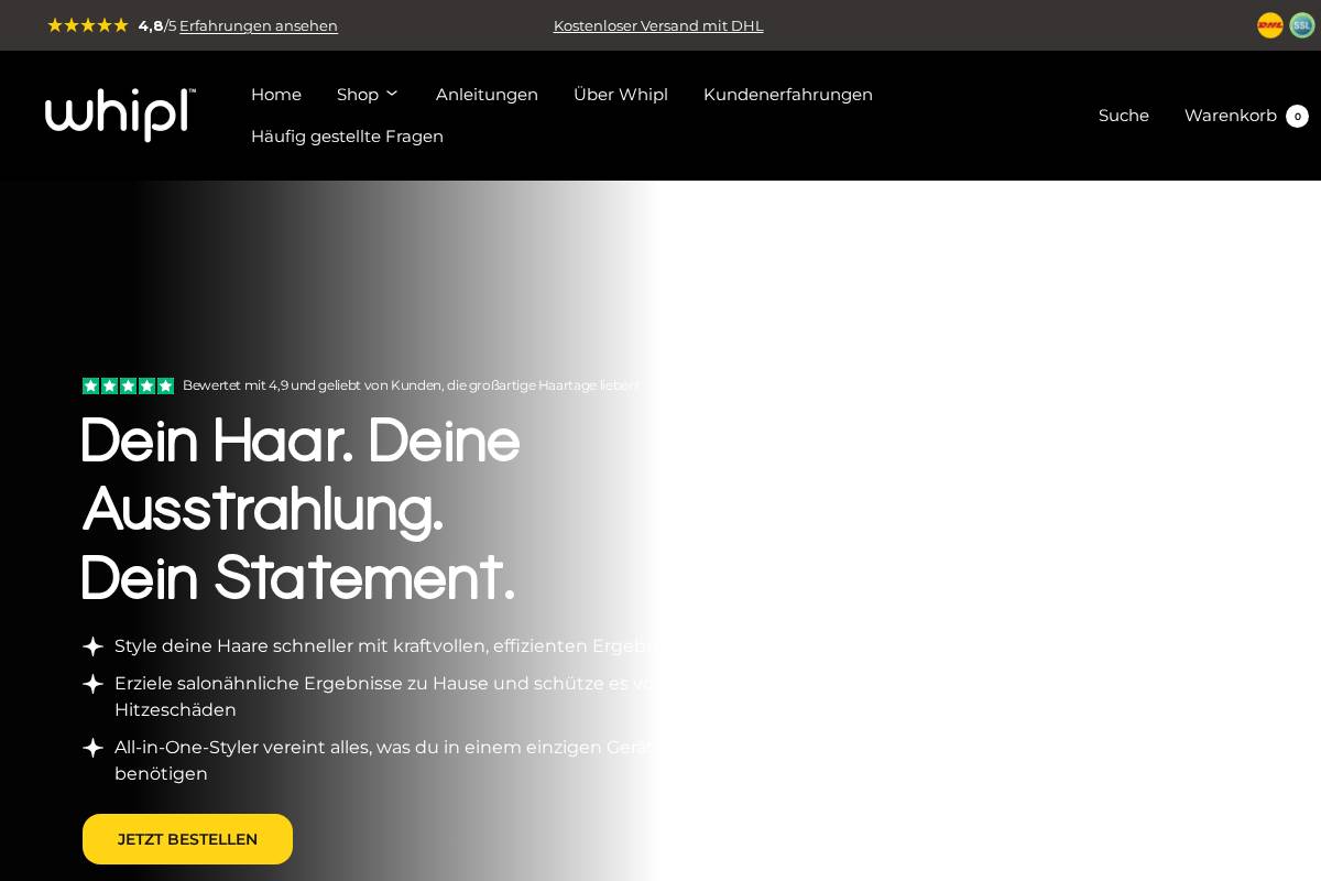 Whipl homepage screenshot