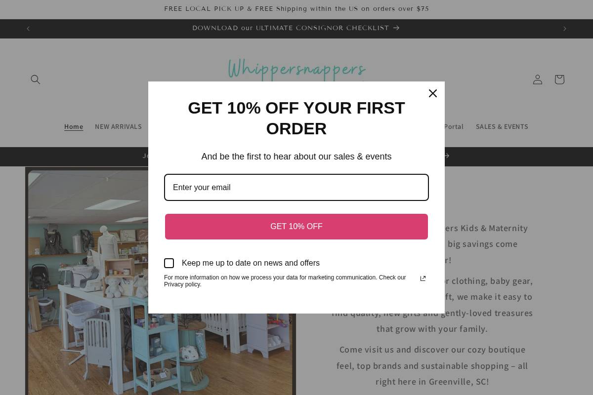 whippersnappersresale.com homepage screenshot