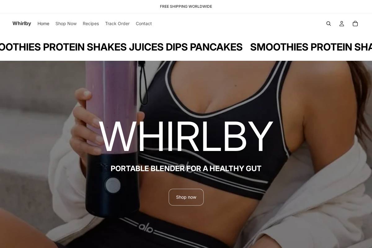 whirlby.store homepage screenshot