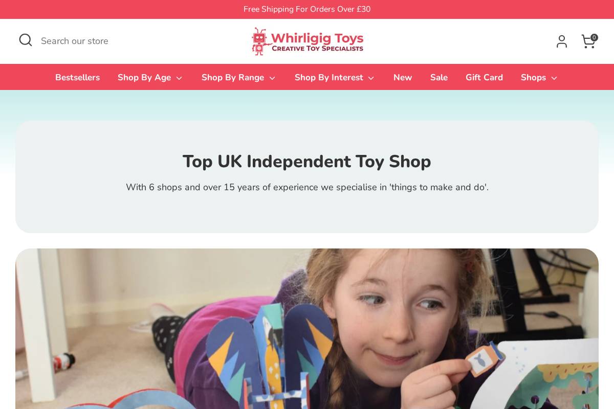 whirligigtoys.co.uk homepage screenshot