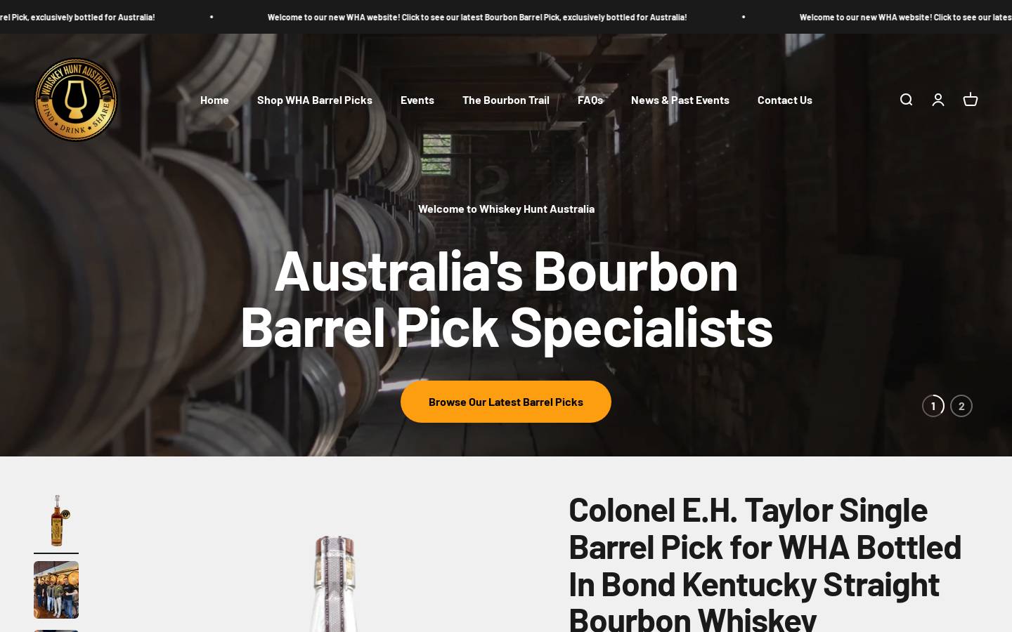 whiskeyhuntaustralia.com homepage screenshot