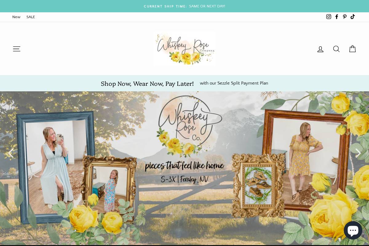 whiskeyroseco.com homepage screenshot