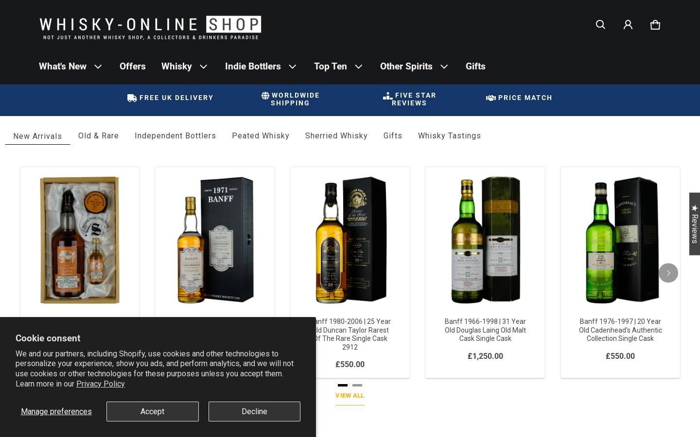 Whisky Online Shop homepage screenshot