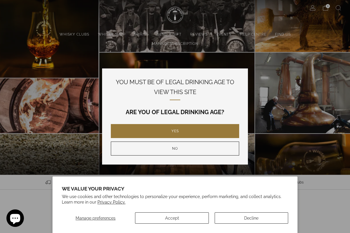Whisky Drop homepage screenshot