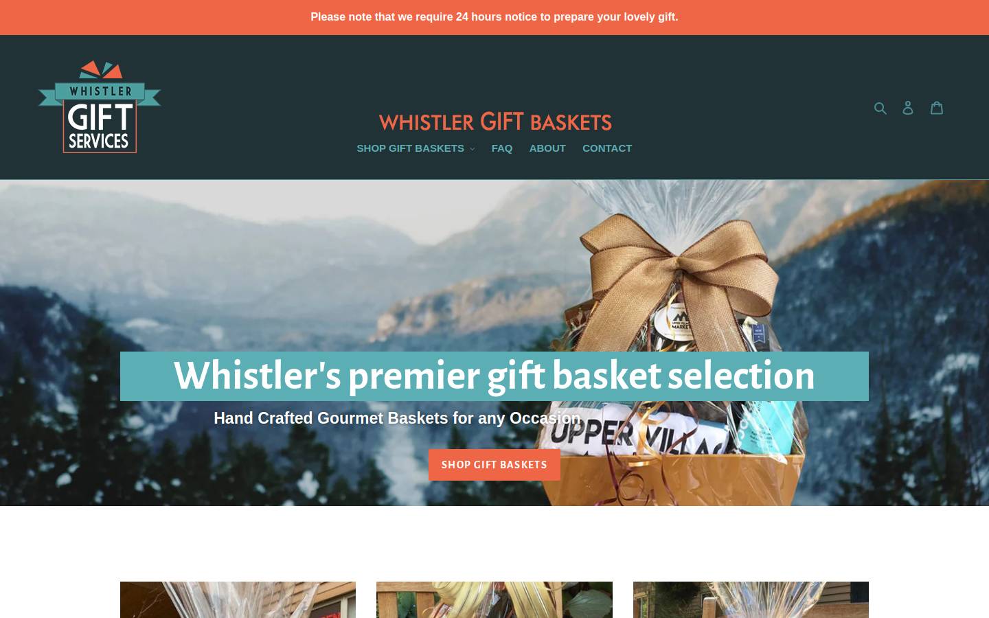 whistlergiftservices.com homepage screenshot