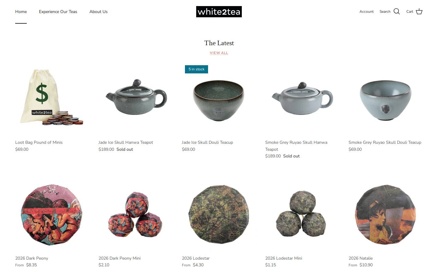 white2tea.com homepage screenshot
