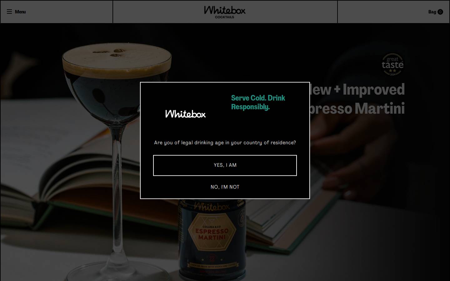 Whiteboxcocktails homepage screenshot