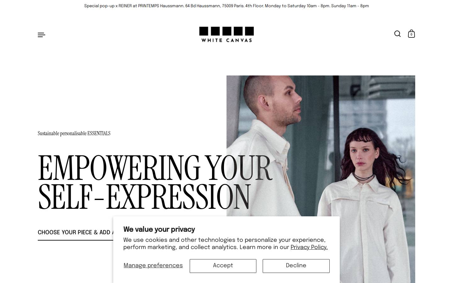 whitecanvasparis.com homepage screenshot