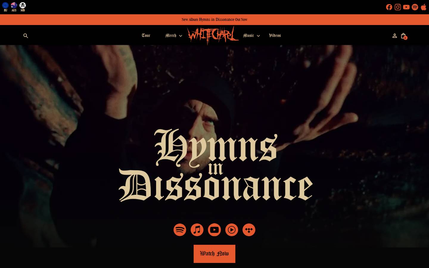 whitechapelband.com homepage screenshot