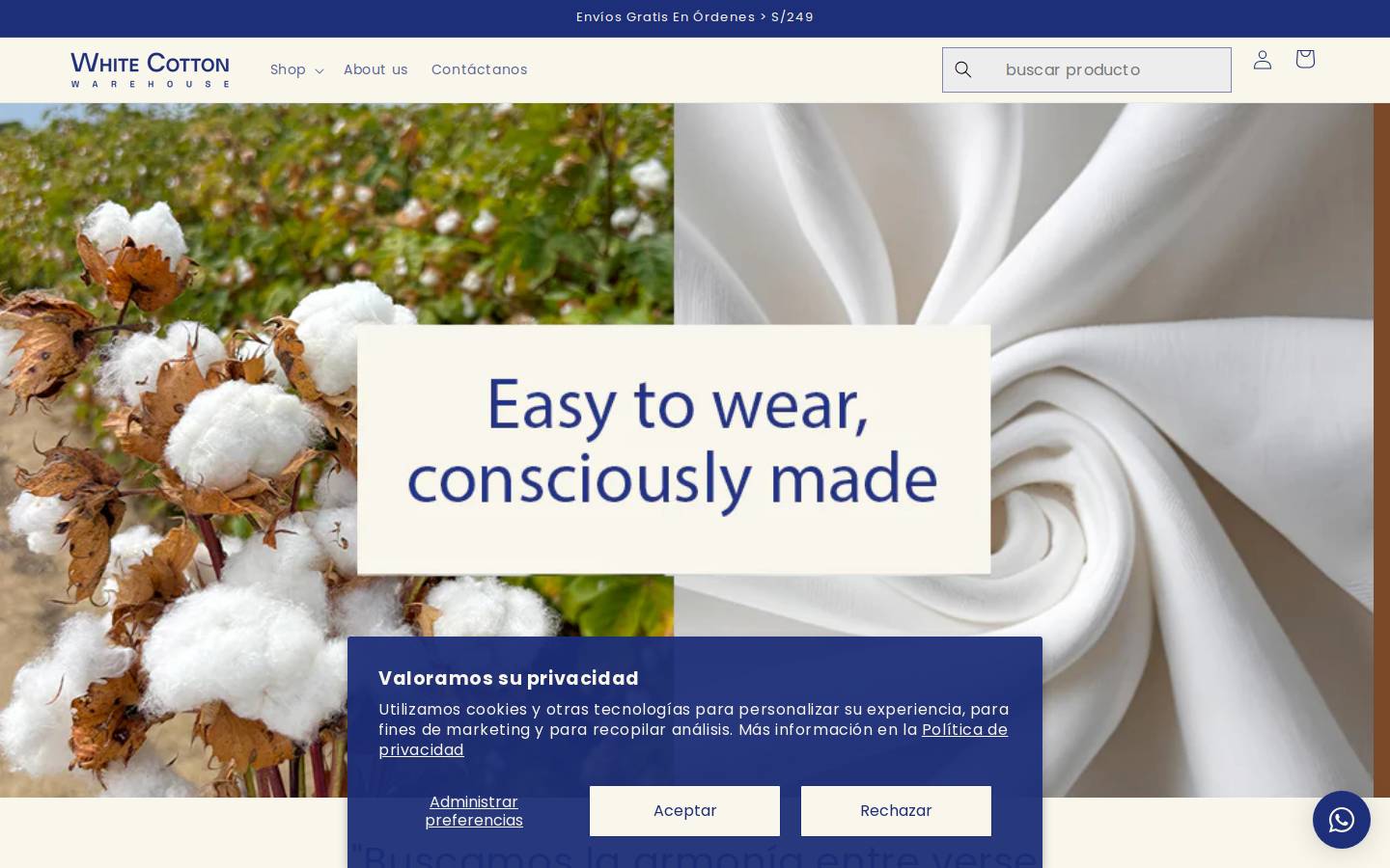 whitecotton.pe homepage screenshot
