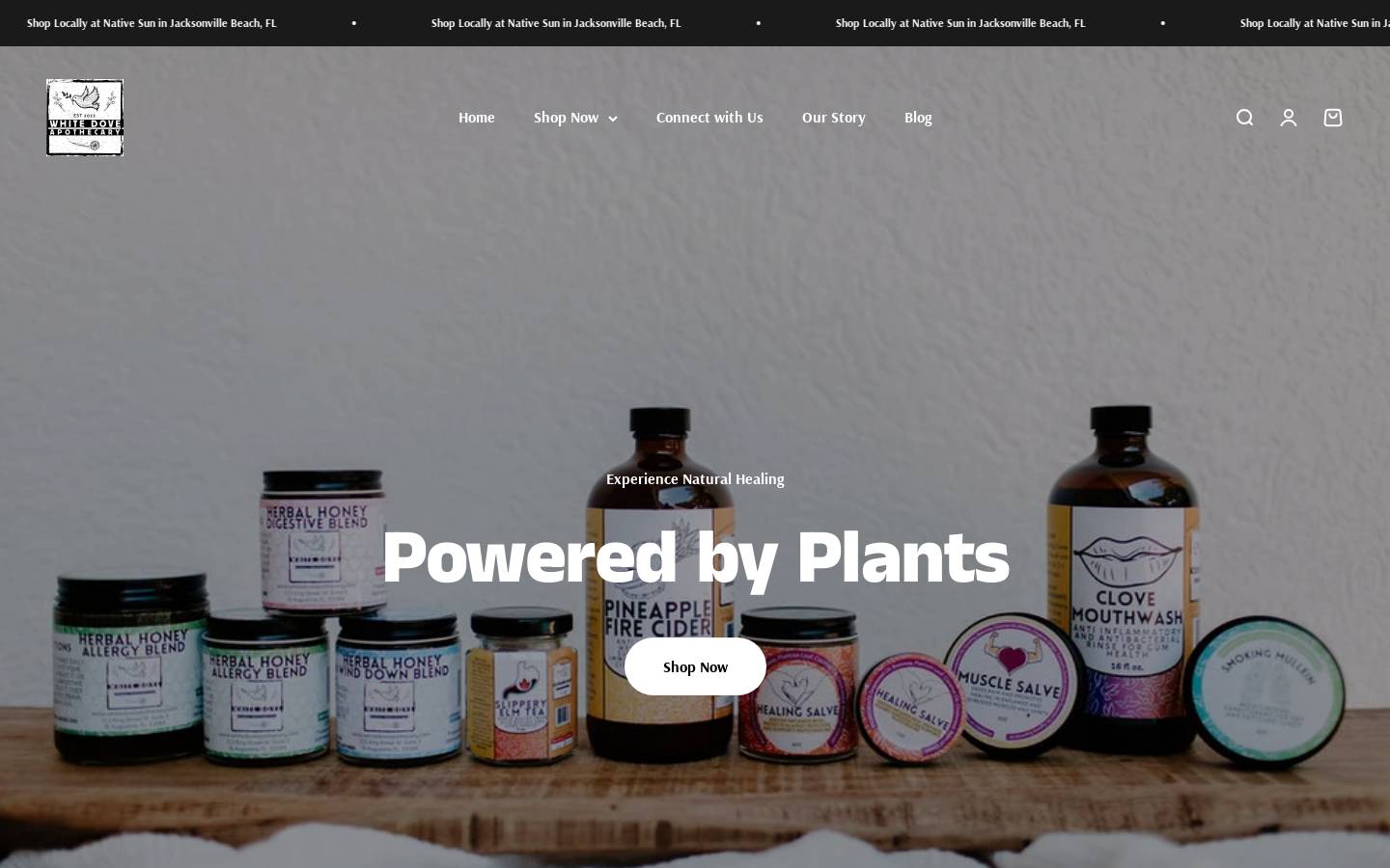 whitedoveapothecary.com homepage screenshot