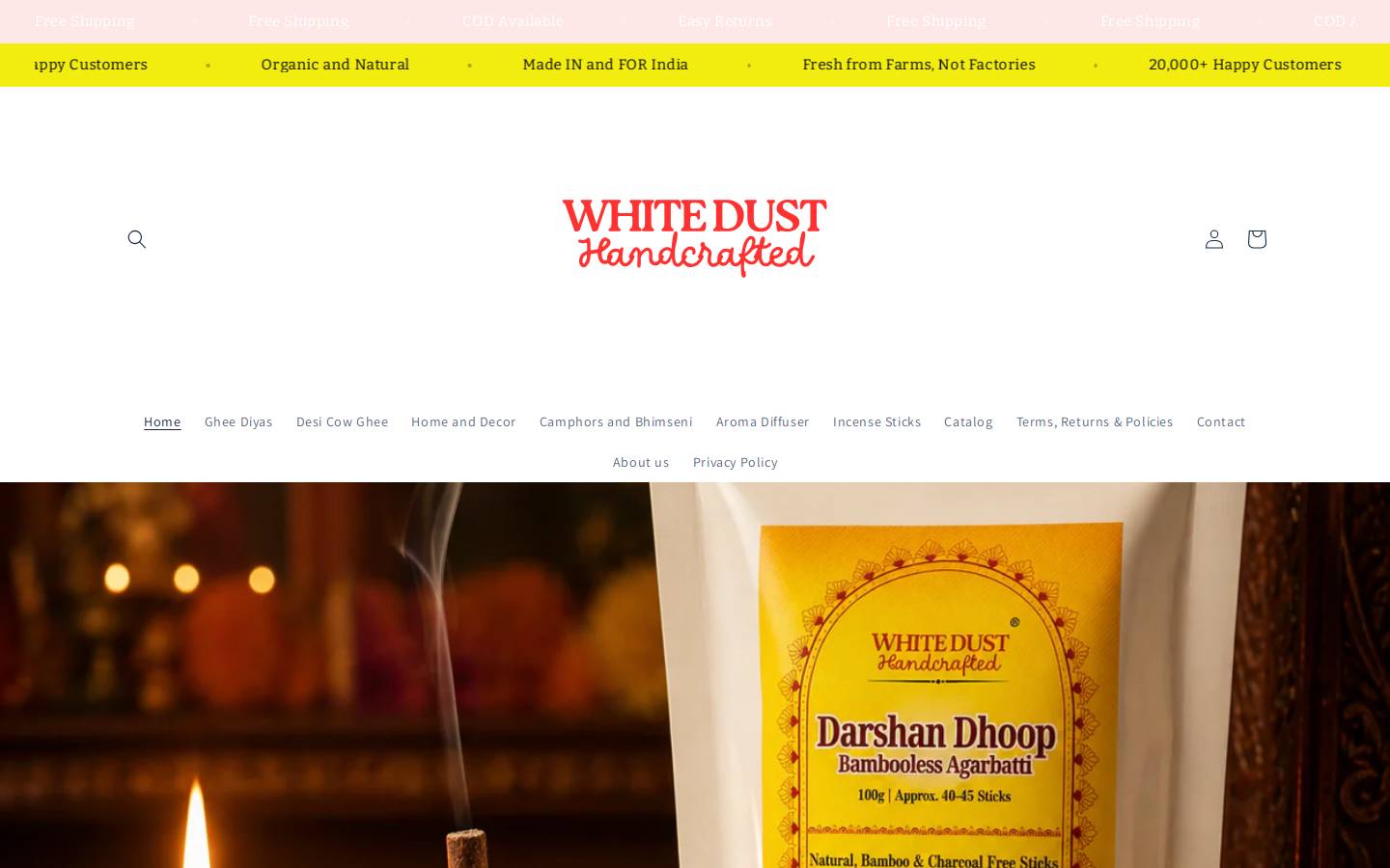 whitedust.in homepage screenshot