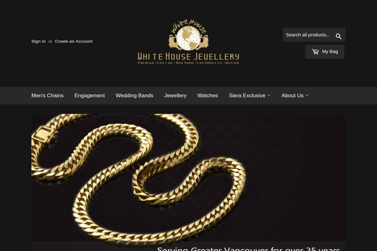 whitehousejewellery.com homepage screenshot