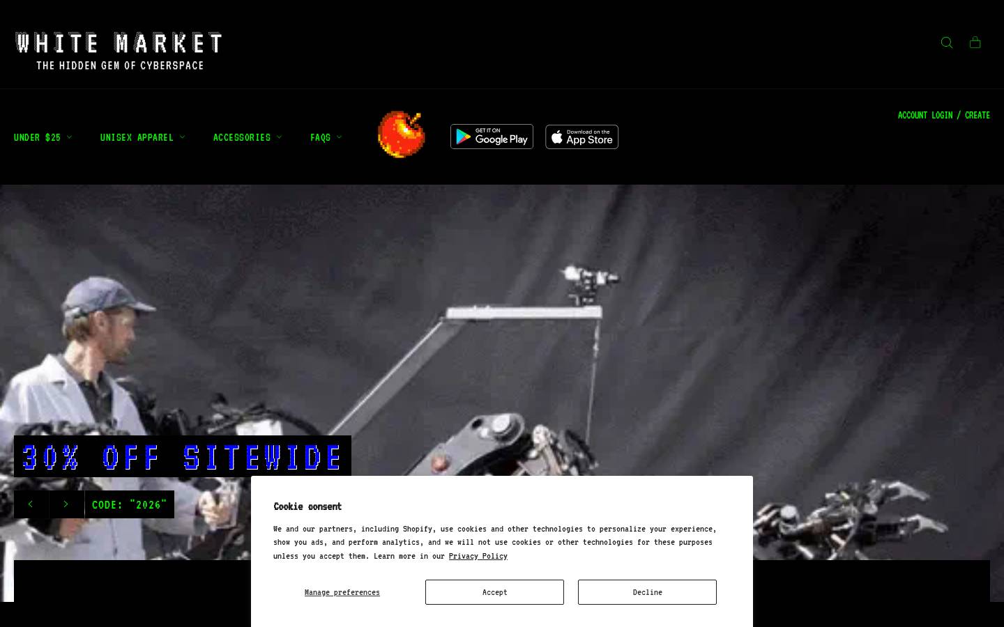 White Market USA homepage screenshot