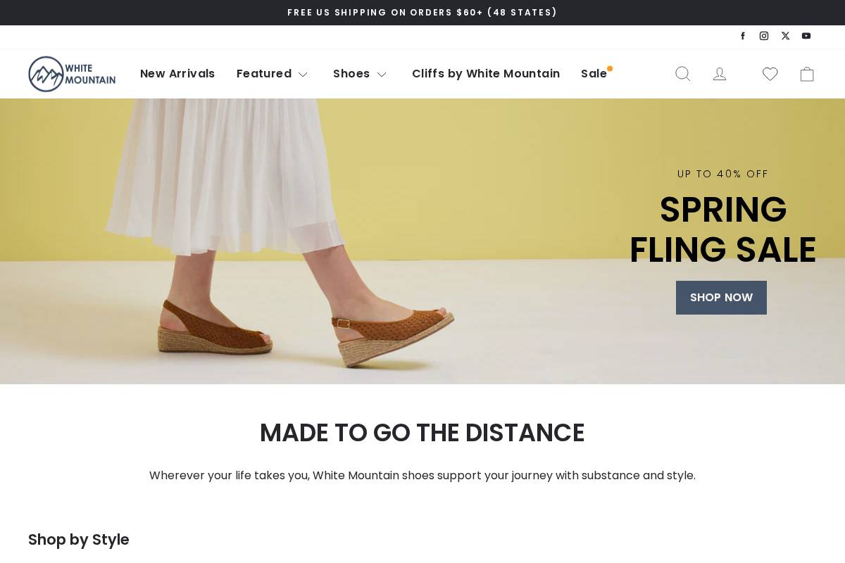 White Mountain Footwear Group homepage screenshot