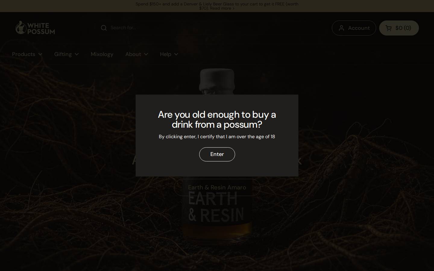Whitepossum homepage screenshot