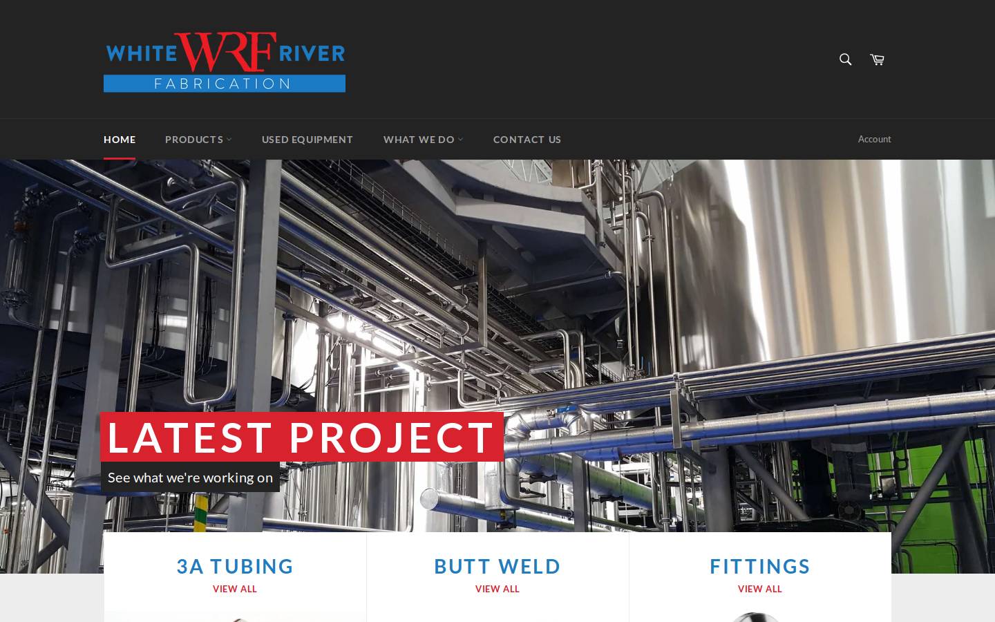 whiteriverfabrication.com homepage screenshot