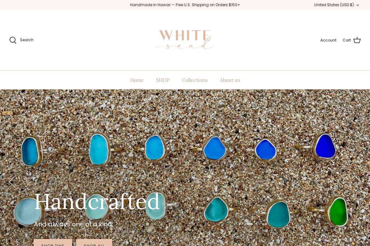 whitesandjewelry.com homepage screenshot