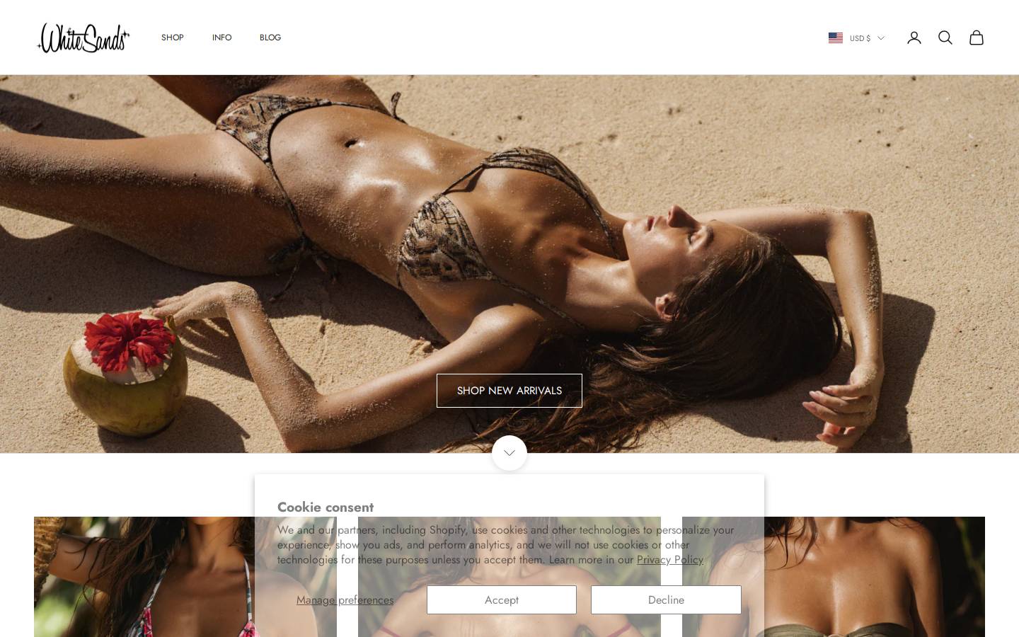 whitesandsswim.com homepage screenshot