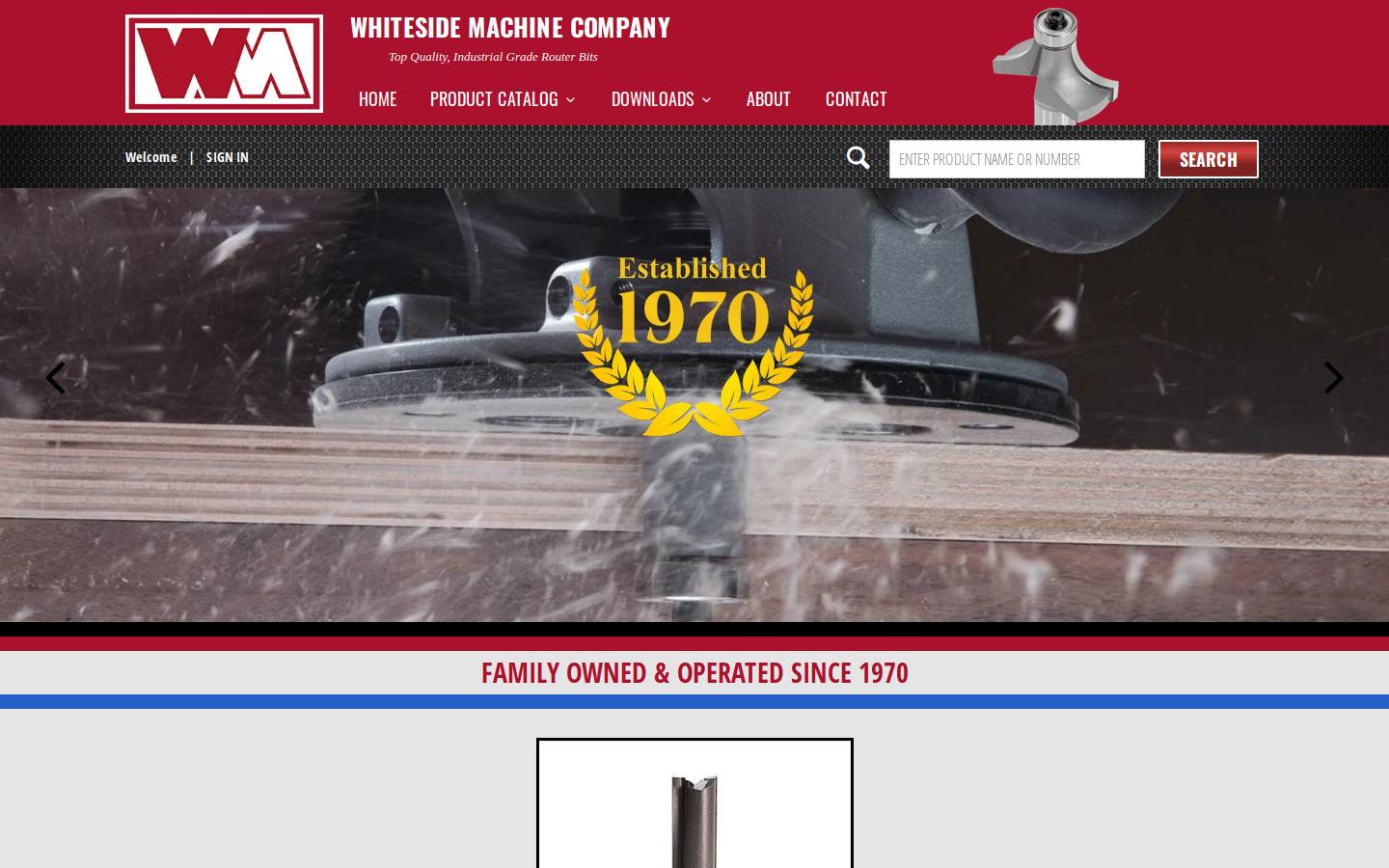 whitesiderouterbits.com homepage screenshot