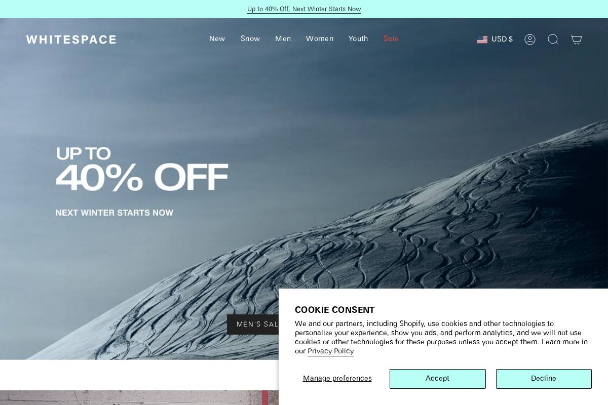 Whitespacesnow homepage screenshot