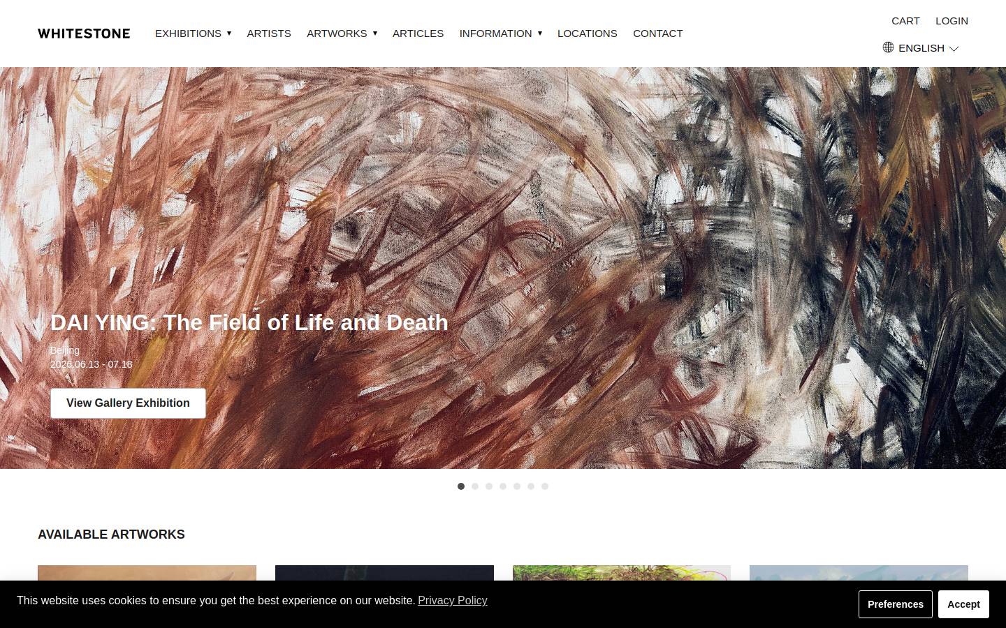 whitestone-gallery.com homepage screenshot